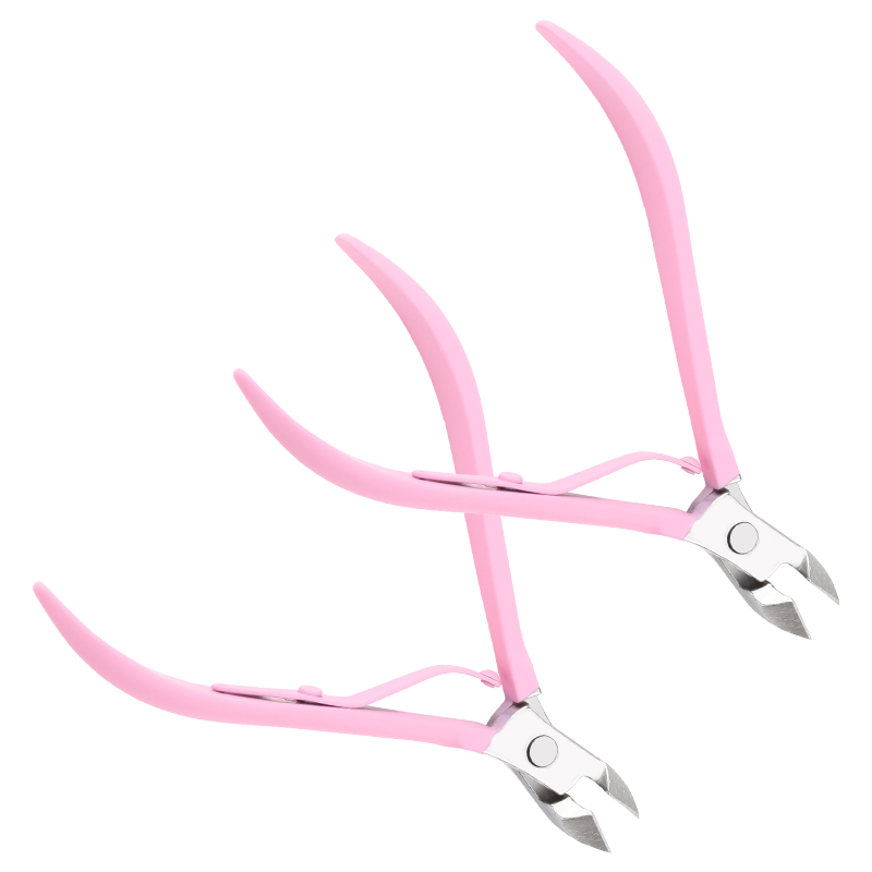 2 Pack Cuticle Cutter Cuticle Nippers Pointed Blade Cuticle Trimmer (Pink)