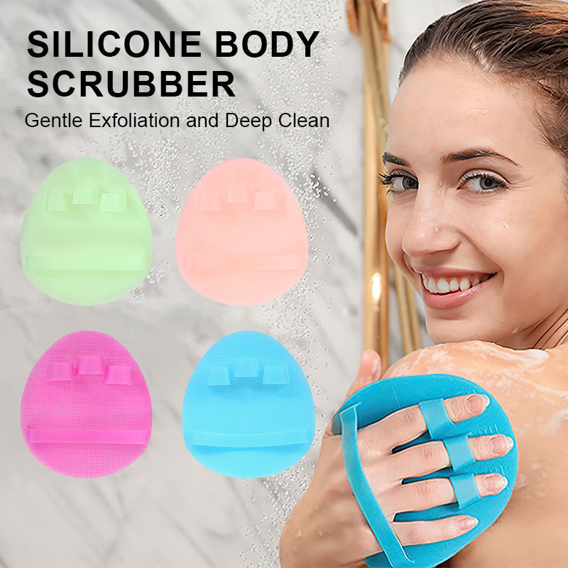 Bathroom Soft Exfoliating Bath Silicone Body Brush Hygienic Shower Cleaning Wash Skin Massage Scrubber Pad