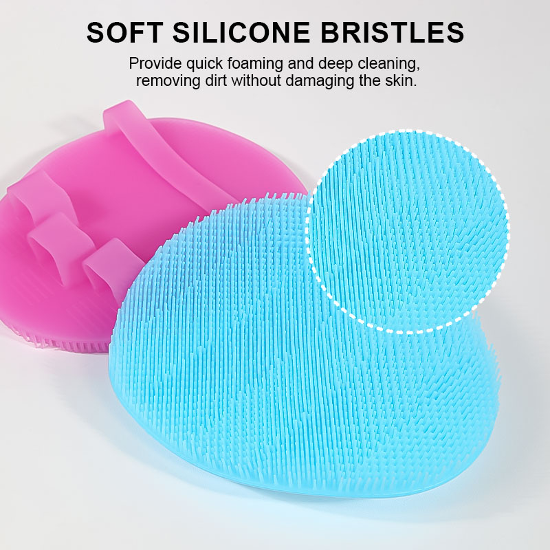 Bathroom Soft Exfoliating Bath Silicone Body Brush Hygienic Shower Cleaning Wash Skin Massage Scrubber Pad