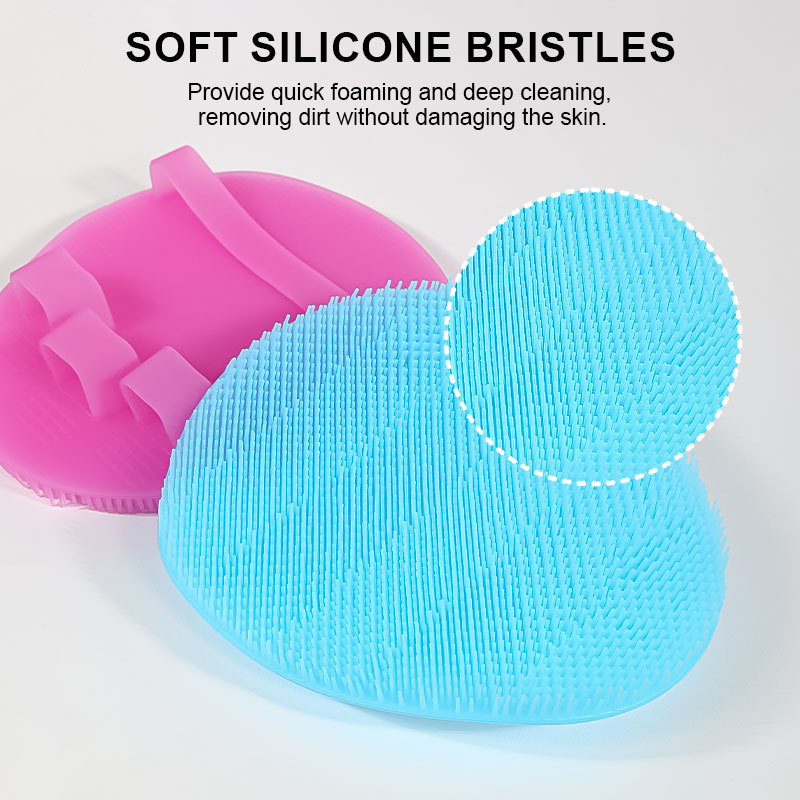 Bathroom Soft Exfoliating Bath Silicone Body Brush Hygienic Shower Cleaning Wash Skin Massage Scrubber Pad
