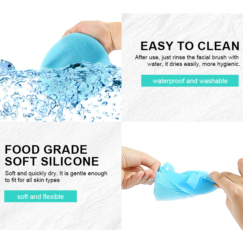 Bathroom Soft Exfoliating Bath Silicone Body Brush Hygienic Shower Cleaning Wash Skin Massage Scrubber Pad