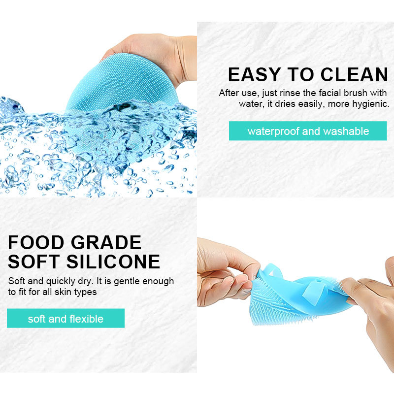 Bathroom Soft Exfoliating Bath Silicone Body Brush Hygienic Shower Cleaning Wash Skin Massage Scrubber Pad