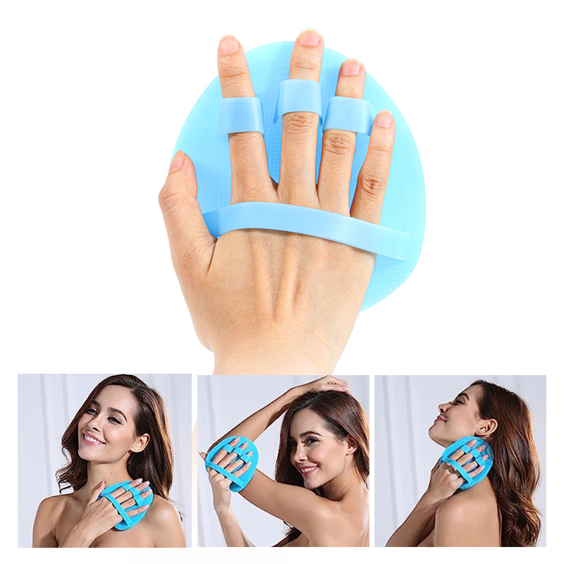 Bathroom Soft Exfoliating Bath Silicone Body Brush Hygienic Shower Cleaning Wash Skin Massage Scrubber Pad