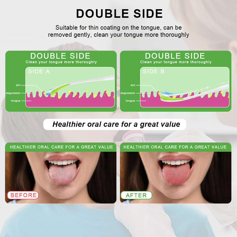 New Disposable Plastic Tongue Scraper Soft Rubber Effective Improve Bad Breath Oral Care Hygiene Cleaning Tool For Adults Baby