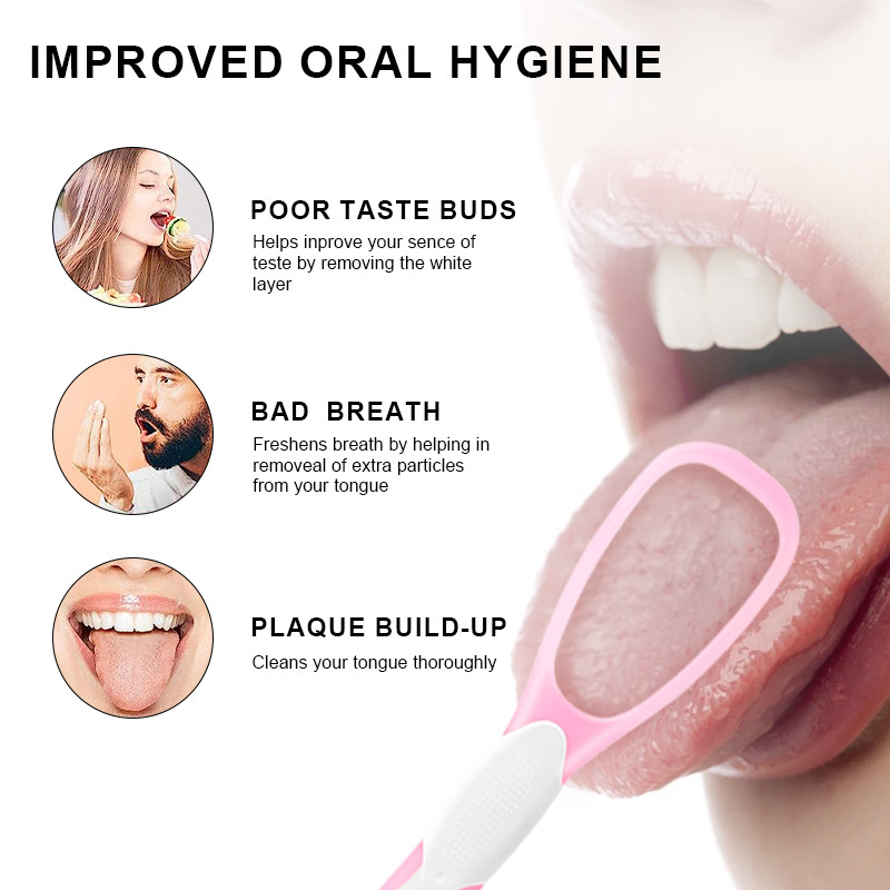 New Disposable Plastic Tongue Scraper Soft Rubber Effective Improve Bad Breath Oral Care Hygiene Cleaning Tool For Adults Baby