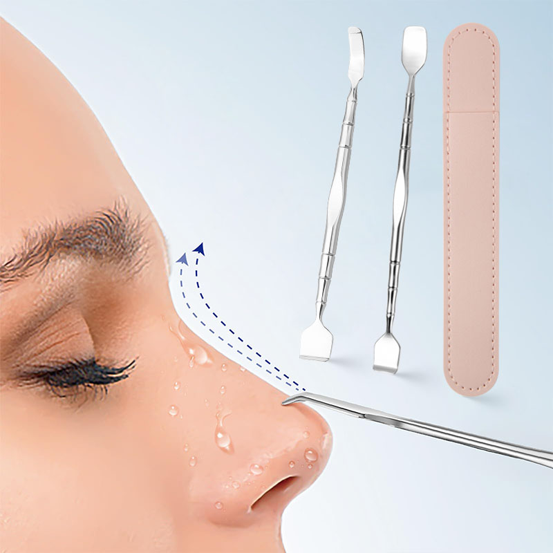 tesSamplesRatings & ReviewsKnow your supplierProduct descriptions from the supplier Double Headed Blackhead Spatula Stainless Steel Facial Pore Prep Cleaner Tool Kit Nose Acne Needle Blackhead Remover Extractors