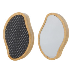 High Grade Pro Custom Laser Logo Nano Glass Foot File Bamboo Wooden Handle 2 In 1 Double Side Callus Remover Crystal Hair Eraser