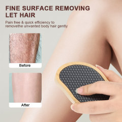 High Grade Pro Custom Laser Logo Nano Glass Foot File Bamboo Wooden Handle 2 In 1 Double Side Callus Remover Crystal Hair Eraser