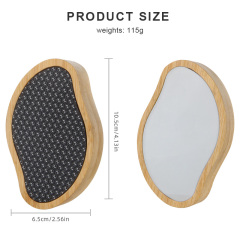 High Grade Pro Custom Laser Logo Nano Glass Foot File Bamboo Wooden Handle 2 In 1 Double Side Callus Remover Crystal Hair Eraser