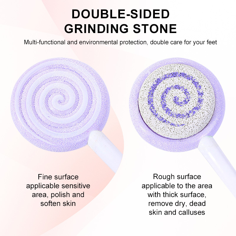 Wholesale Pumice Stone Foot Files Colorful Lollipop Shape Double Side Colossal Rasp Callus Remover Pedicure Feet Rubbing Tool