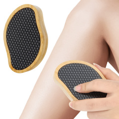 High Grade Pro Custom Laser Logo Nano Glass Foot File Bamboo Wooden Handle 2 In 1 Double Side Callus Remover Crystal Hair Eraser