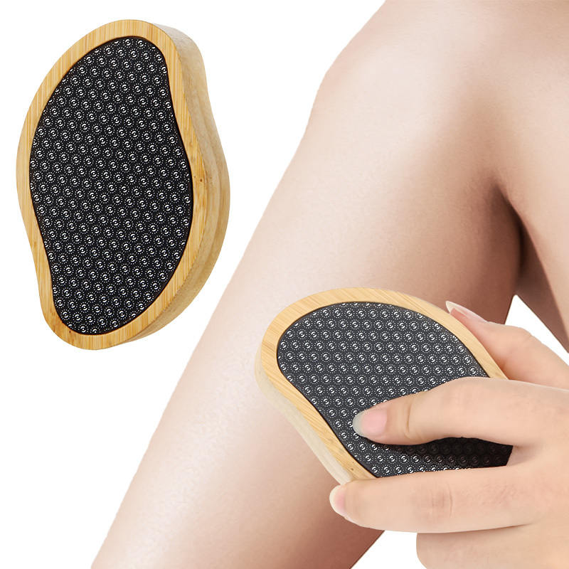 High Grade Pro Custom Laser Logo Nano Glass Foot File Bamboo Wooden Handle 2 In 1 Double Side Callus Remover Crystal Hair Eraser