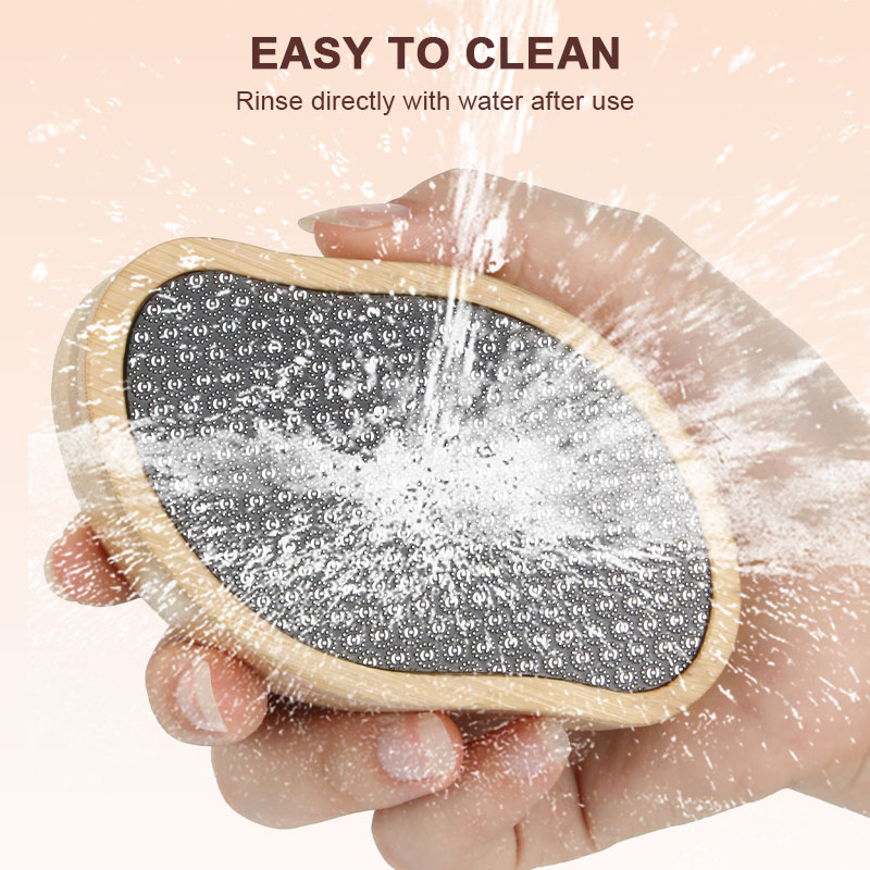 High Grade Pro Custom Laser Logo Nano Glass Foot File Bamboo Wooden Handle 2 In 1 Double Side Callus Remover Crystal Hair Eraser