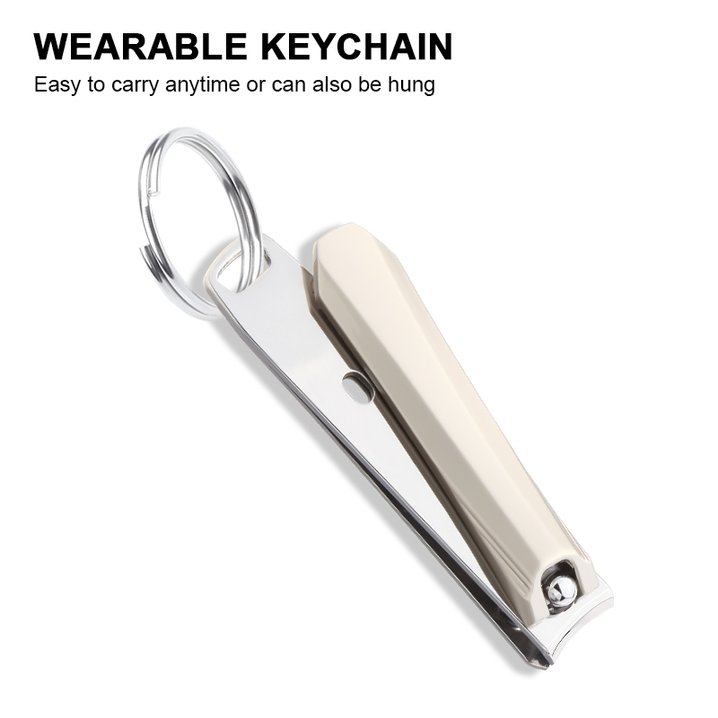 Professional Ultra Thin Nail Clipper Titanium Stainless Steel Sharp Sturdy Toenail Fingernail Cutter with Key Chain Hole