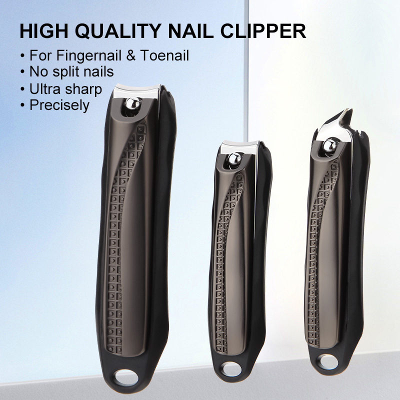 Custom Logo Big Size Stainless Steel Nail Cutter Beauty Manicure Tool No Splash Shape Finger Toenail Trim Clipper with Catcher