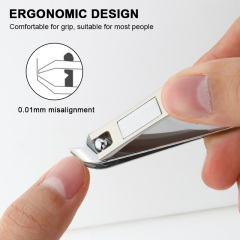 Professional Ultra Thin Nail Clipper Titanium Stainless Steel Sharp Sturdy Toenail Fingernail Cutter with Key Chain Hole