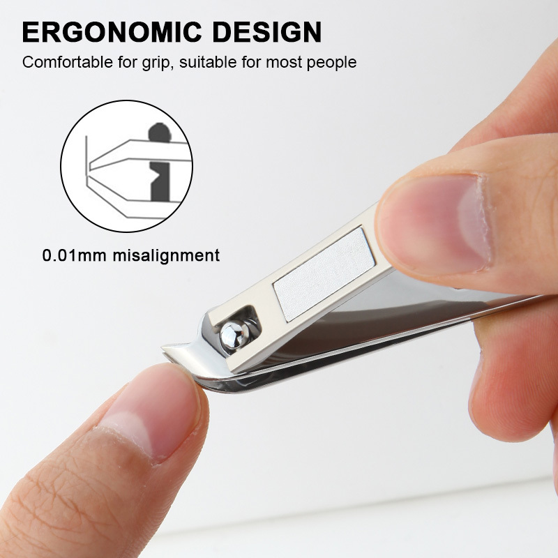 Professional Ultra Thin Nail Clipper Titanium Stainless Steel Sharp Sturdy Toenail Fingernail Cutter with Key Chain Hole