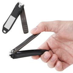 Custom Logo Big Size Stainless Steel Nail Cutter Beauty Manicure Tool No Splash Shape Finger Toenail Trim Clipper with Catcher