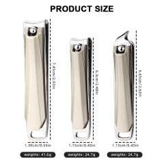 Professional Ultra Thin Nail Clipper Titanium Stainless Steel Sharp Sturdy Toenail Fingernail Cutter with Key Chain Hole
