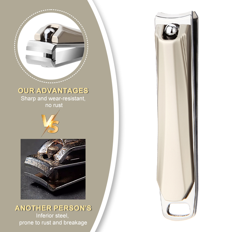 Professional Ultra Thin Nail Clipper Titanium Stainless Steel Sharp Sturdy Toenail Fingernail Cutter with Key Chain Hole