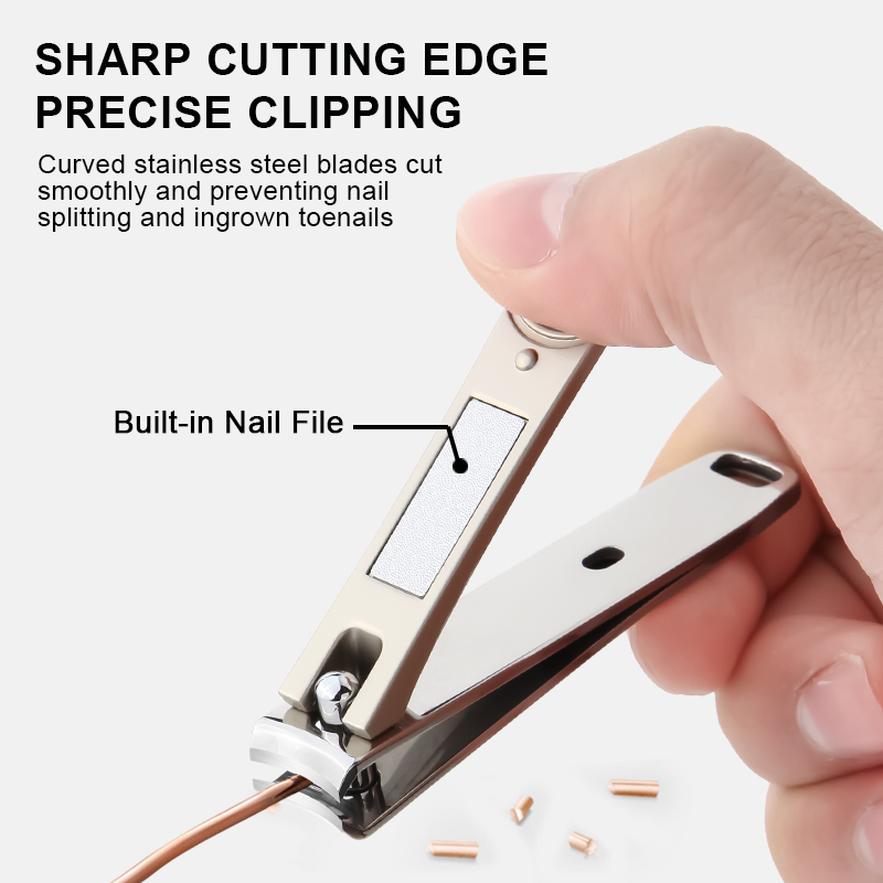Professional Ultra Thin Nail Clipper Titanium Stainless Steel Sharp Sturdy Toenail Fingernail Cutter with Key Chain Hole
