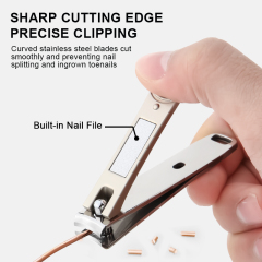 Professional Ultra Thin Nail Clipper Titanium Stainless Steel Sharp Sturdy Toenail Fingernail Cutter with Key Chain Hole