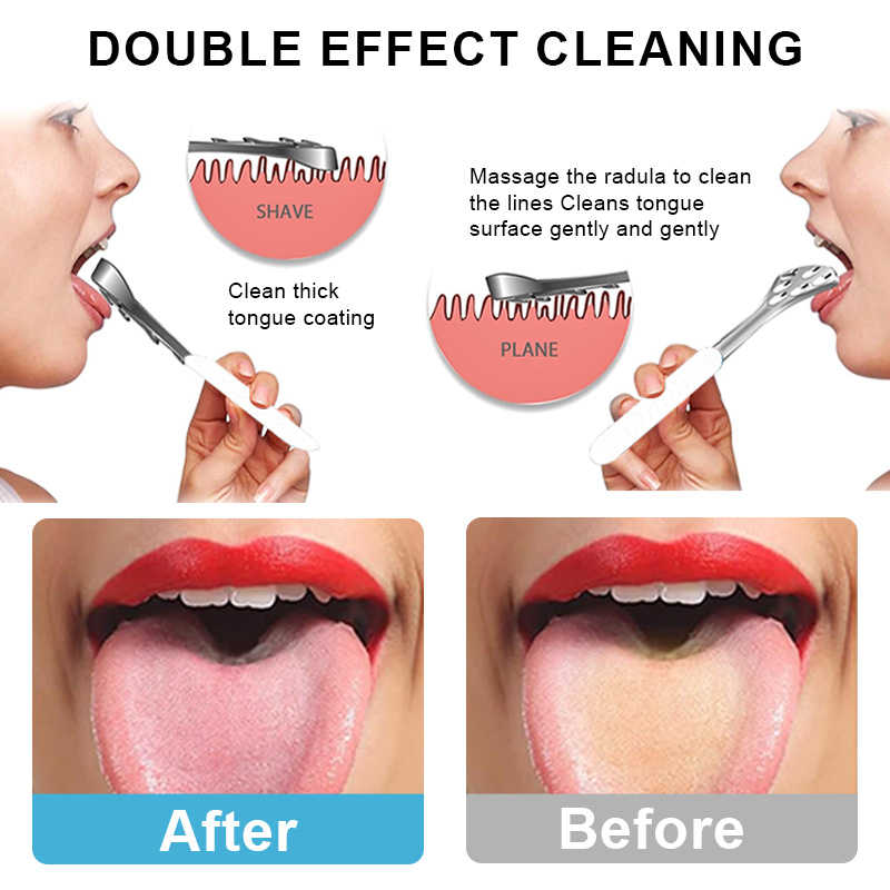 New Version Metal Black Tongue Scraper Stainless Steel Water Droplet Shape Oral Care Cleaning Tool Fresh Breath Tongue Cleaner
