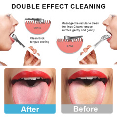 New Version Metal Black Tongue Scraper Stainless Steel Water Droplet Shape Oral Care Cleaning Tool Fresh Breath Tongue Cleaner