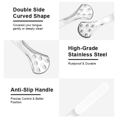 New Version Metal Black Tongue Scraper Stainless Steel Water Droplet Shape Oral Care Cleaning Tool Fresh Breath Tongue Cleaner