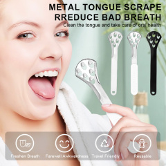 New Version Metal Black Tongue Scraper Stainless Steel Water Droplet Shape Oral Care Cleaning Tool Fresh Breath Tongue Cleaner