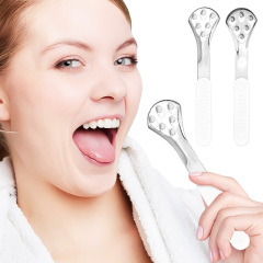 New Version Metal Black Tongue Scraper Stainless Steel Water Droplet Shape Oral Care Cleaning Tool Fresh Breath Tongue Cleaner
