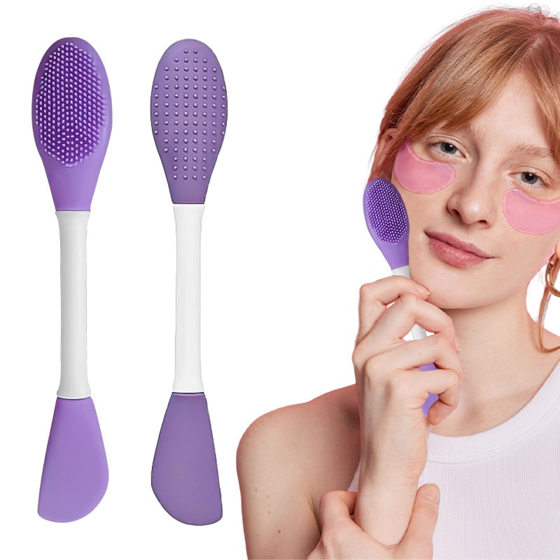 2 In 1 Double Sided Soft Flexible Silicone Face Mask Brush Facial Cleaning Cosmetic Tools Exfoliating Scrub Lip Brushes