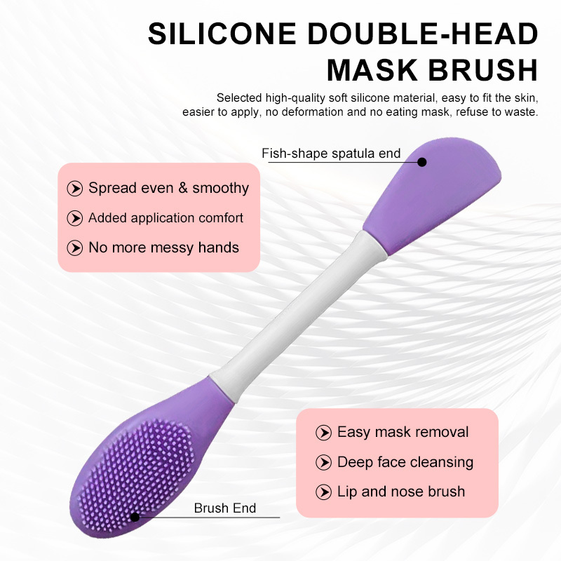 2 In 1 Double Sided Soft Flexible Silicone Face Mask Brush Facial Cleaning Cosmetic Tools Exfoliating Scrub Lip Brushes