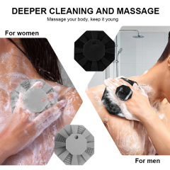 Shower Antimicrobial Soft Silicone Body Scrubber Anti-Slippery Handles Bath Wash Exfoliating Massage Skin Deep Cleaning Brush