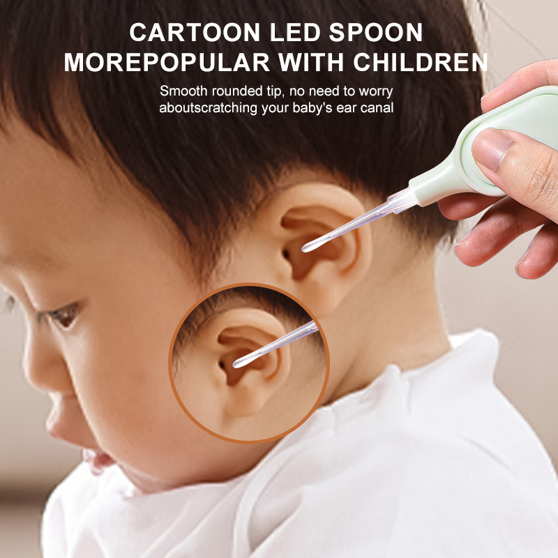 3 Pieces Ear Wax Removal Tool With Light And Storage Case Safe Ear Spoon Pick Cleaning Tweezer Kit With Flashlight For Baby