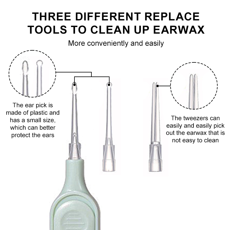3 Pieces Ear Wax Removal Tool With Light And Storage Case Safe Ear Spoon Pick Cleaning Tweezer Kit With Flashlight For Baby