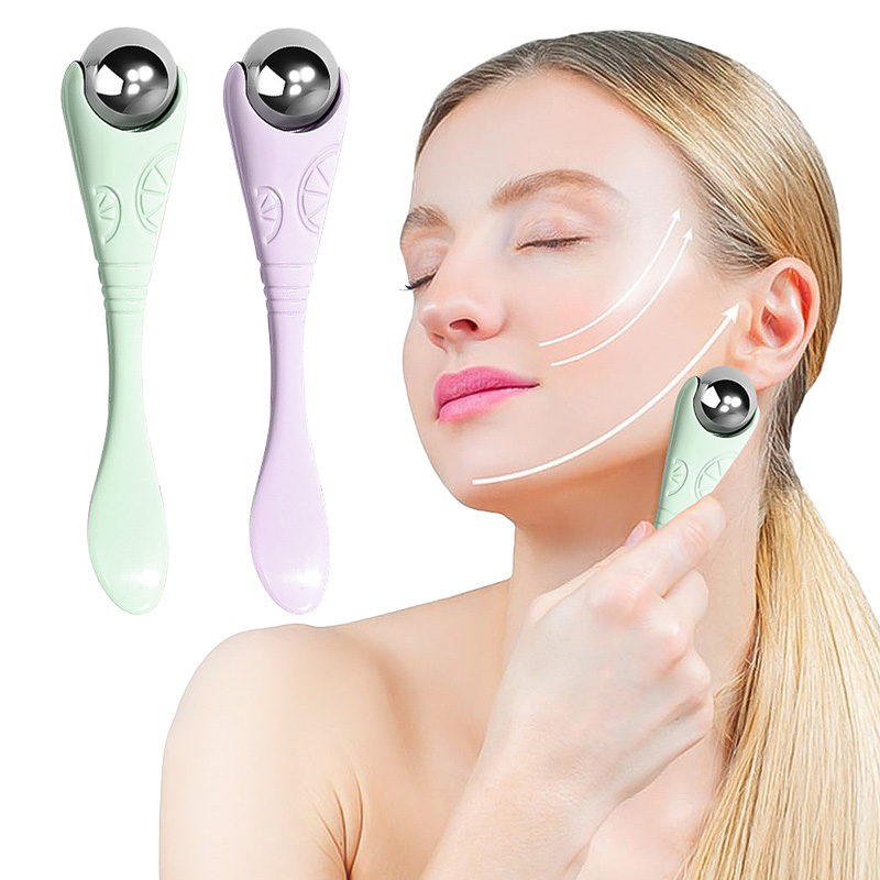 Stainless Steel Mini Face Massager Cooling Roller 360 Ice Cold Facial Massage Ball Skin Care Tool for Relieving Eye Puffiness