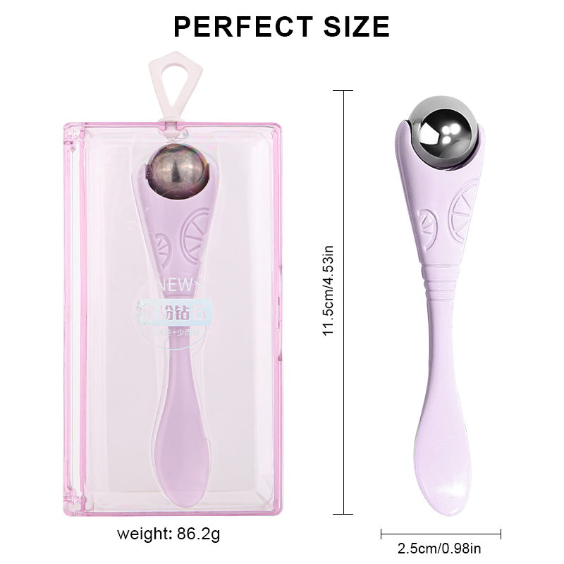 Stainless Steel Mini Face Massager Cooling Roller 360 Ice Cold Facial Massage Ball Skin Care Tool for Relieving Eye Puffiness
