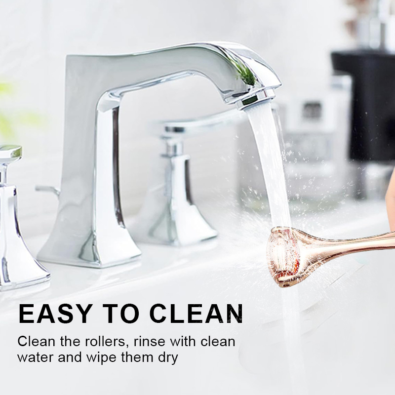 Portable Metal Mini Facial Massage Rollers Stainless Steel Skin Care Tools Hand Neck Face Roller Massager for Relief Puffiness