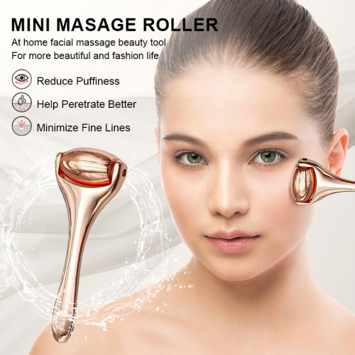Portable Metal Mini Facial Massage Rollers Stainless Steel Skin Care Tools Hand Neck Face Roller Massager for Relief Puffiness