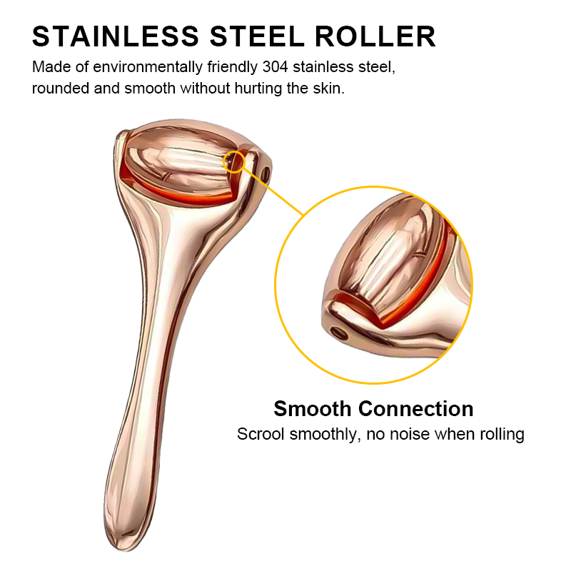 Portable Metal Mini Facial Massage Rollers Stainless Steel Skin Care Tools Hand Neck Face Roller Massager for Relief Puffiness