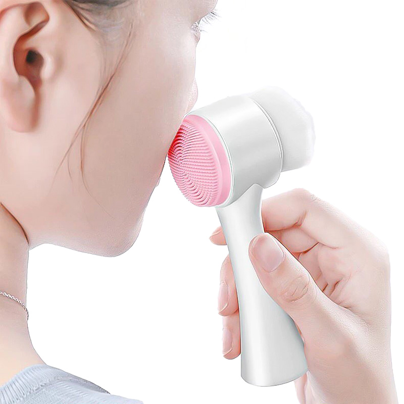 4 in 1 Facial Cleaning Tools Set Soft Silicone Face Cleanser Brush Makeup Sponge Spa Washing Exfoliating Massage Hair Scrubber