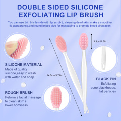 Multifunctional Soft Silicone Mini Lip Exfoliating Brush Double-sided Face Nose Skincare Blackhead Remover Cleaning Scrub Tool