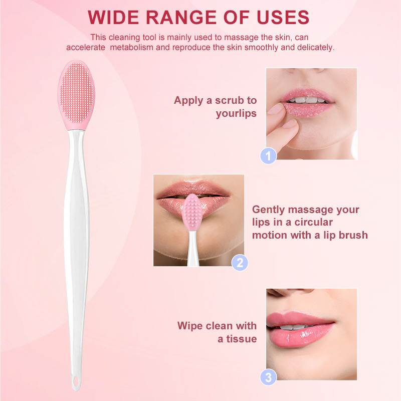 Multifunctional Soft Silicone Mini Lip Exfoliating Brush Double-sided Face Nose Skincare Blackhead Remover Cleaning Scrub Tool
