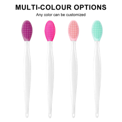Multifunctional Soft Silicone Mini Lip Exfoliating Brush Double-sided Face Nose Skincare Blackhead Remover Cleaning Scrub Tool