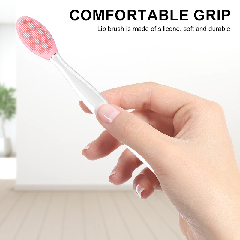 Multifunctional Soft Silicone Mini Lip Exfoliating Brush Double-sided Face Nose Skincare Blackhead Remover Cleaning Scrub Tool