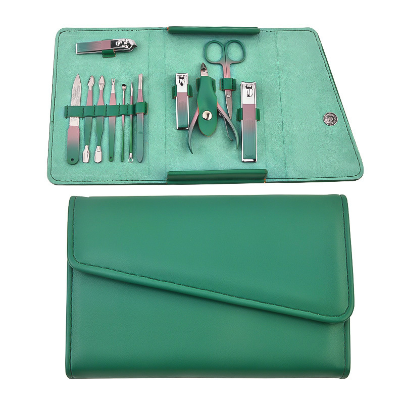 Korea Hot Sale Professional Manicure Set Foot Pedicure Care Tool Stainless Steel Gradient Color Scissors Nail Clipper Kits