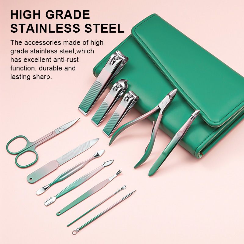 Korea Hot Sale Professional Manicure Set Foot Pedicure Care Tool Stainless Steel Gradient Color Scissors Nail Clipper Kits