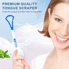 Cheap Disposable Long Handle Tongue Scraper in Plastic Box Food Grade PP Effective Oral Cleaning Brush Tongue Cleaner for Adult