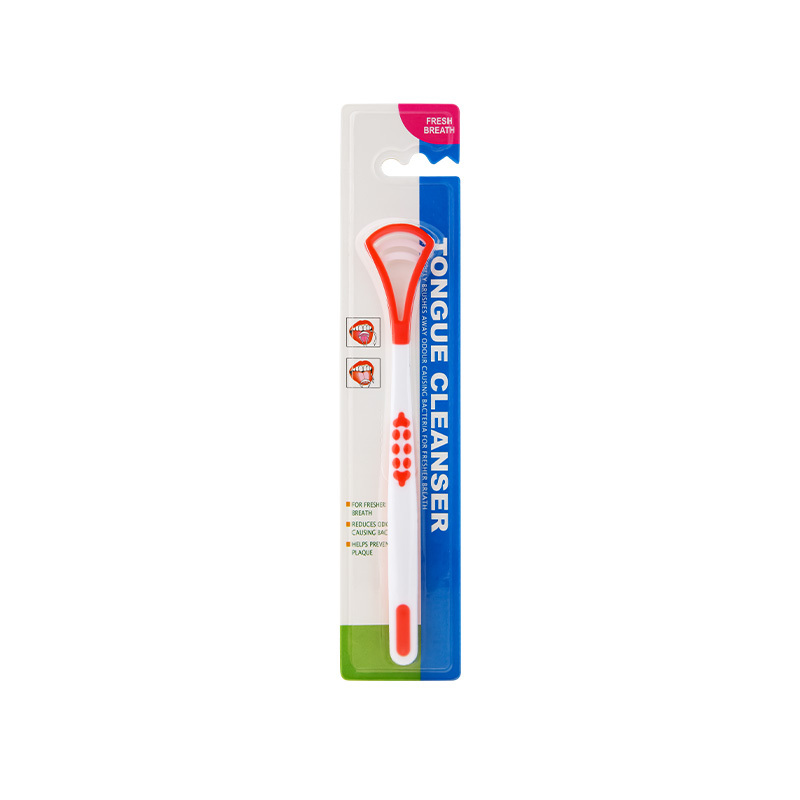 Cheap Disposable Long Handle Tongue Scraper in Plastic Box Food Grade PP Effective Oral Cleaning Brush Tongue Cleaner for Adult